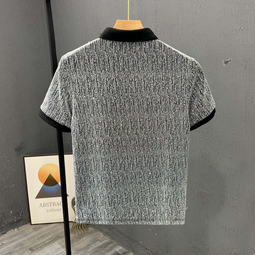 High-end Handsome Casual Men's Short-sleeved T-shirt New Lapel Polo Shirt Summer Trend Niche Half-sleeved T-shirt