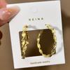 New Exaggerated Twisted Women's Hoop Earrings Gold Uneven Metal Loop Earrings Punk Personality Fashion Ear Jewelry