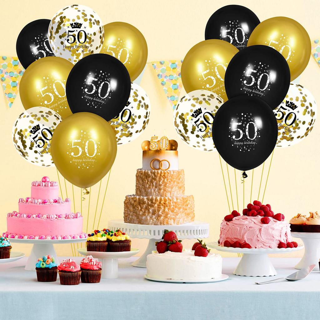 50th Birthday Balloons 15Pcs Black Gold Happy 70th Birthday Balloons Black Gold 70th Birthday Party Decorations Balloons for Men Women
