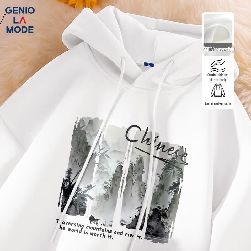 GENIOLAMODE Men's Trendy Loose Fit Hooded Sweatshirt