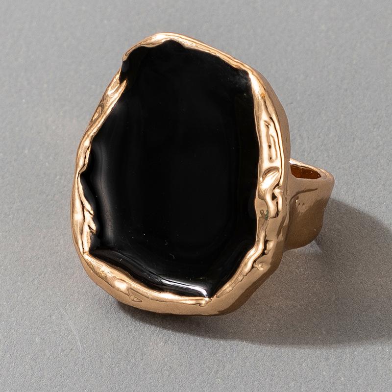 Exaggerated Irregular Geometric Resin Rings for Women Men Bohemian Personality Adjustable Large Ring Holiday Jewelry Accessories