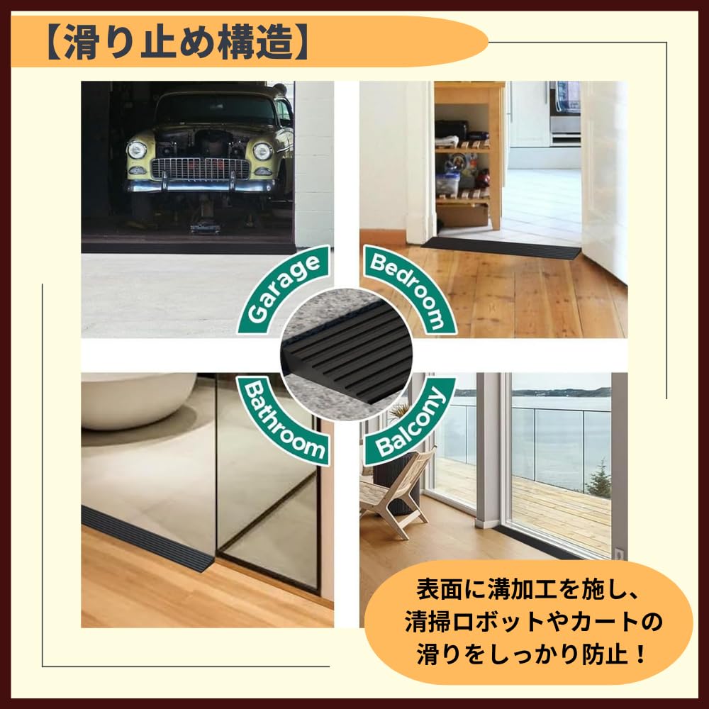 Ideamall Step Ramp, Eliminates Steps, Indoor Parking Lots, Car Ramp, Outdoor, Retrofit, Non-Slip, Entryway (Gray, 1cm)