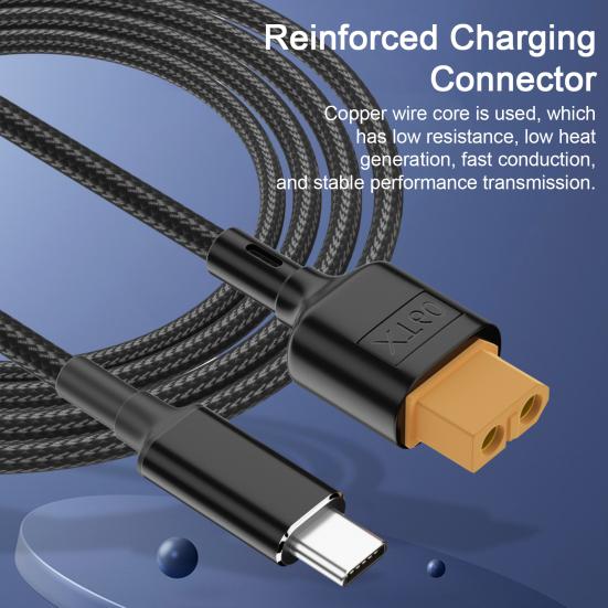 Charging Cable Type-C to XT60 Model Port 100W  PD Fast Charging High-Speed Output for Model Airplanes Cars Durable Braided