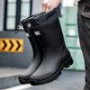Rain Boots for Men Gum Fishing Non-slip Man Shoes Cheap Middle Tube Water Shoes Outdoor Wear-resistant Garden Outdoor Work Shoes