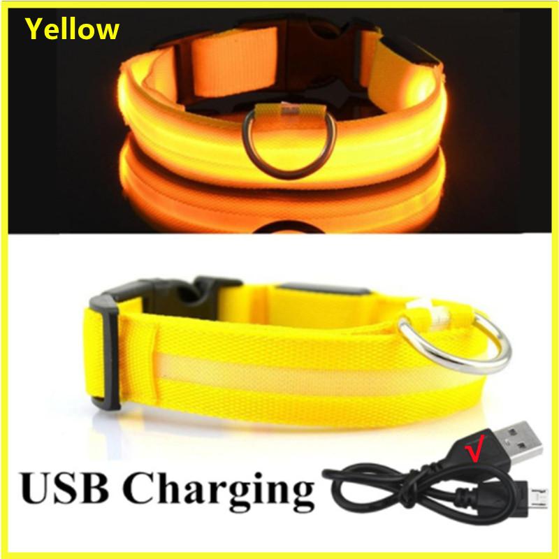 LED Gloeiende Halsband Verstelbare Knipperende Rechargea Lichtgevende Kraag Nacht Anti-verloren Hond Licht HarnasVoor Kleine Hond Huisdier producten L Neck 41-52 CM