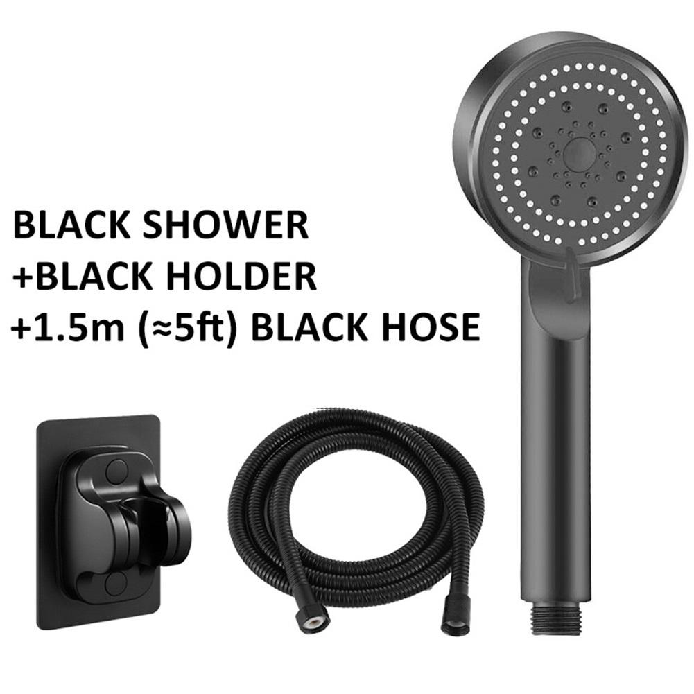 Brand New High Quality Shower Head Handset 5 Mode ABS Plastic Adjustable Bathroom High Pressure Replacement Round