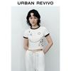UR2025 Damen Color-Block Grafik Slim Fit T-Shirt