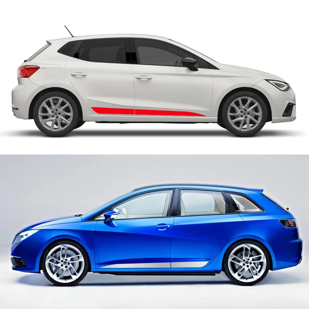 Car Door Side Decals Skirt Stripes Stickers Vinyl Racing Graphics Decor Accessories For Seat Ibiza FR MK4 6J 6P MK5 6L 6F KJ1 6K