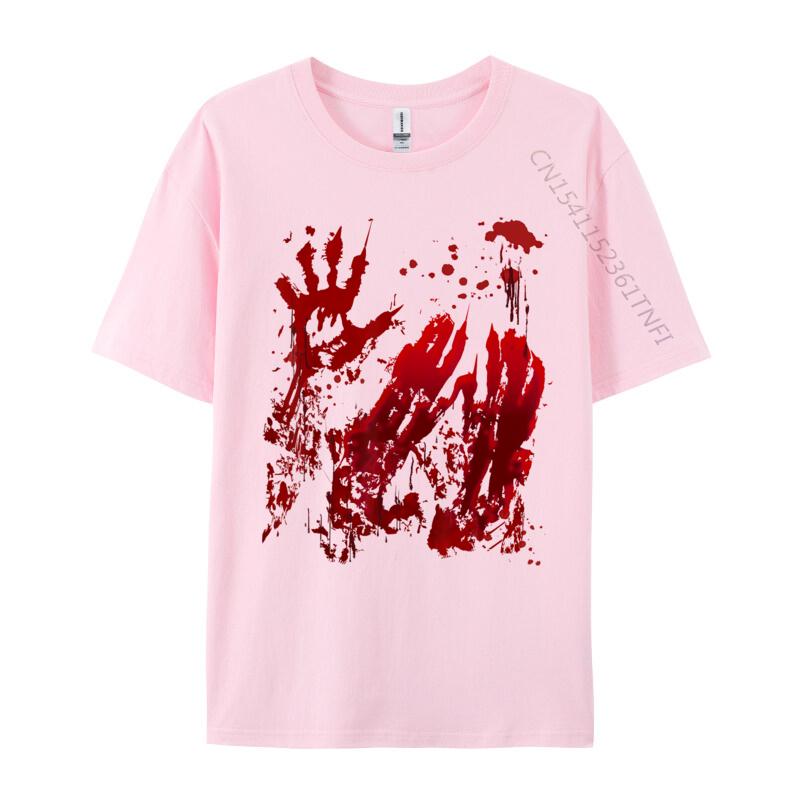 Bloody Red Blood Splatter Halloween Zombie Fashionable Luxury Designer T-Shirts Coupons Pure Cotton Mens T Shirt Simple Style