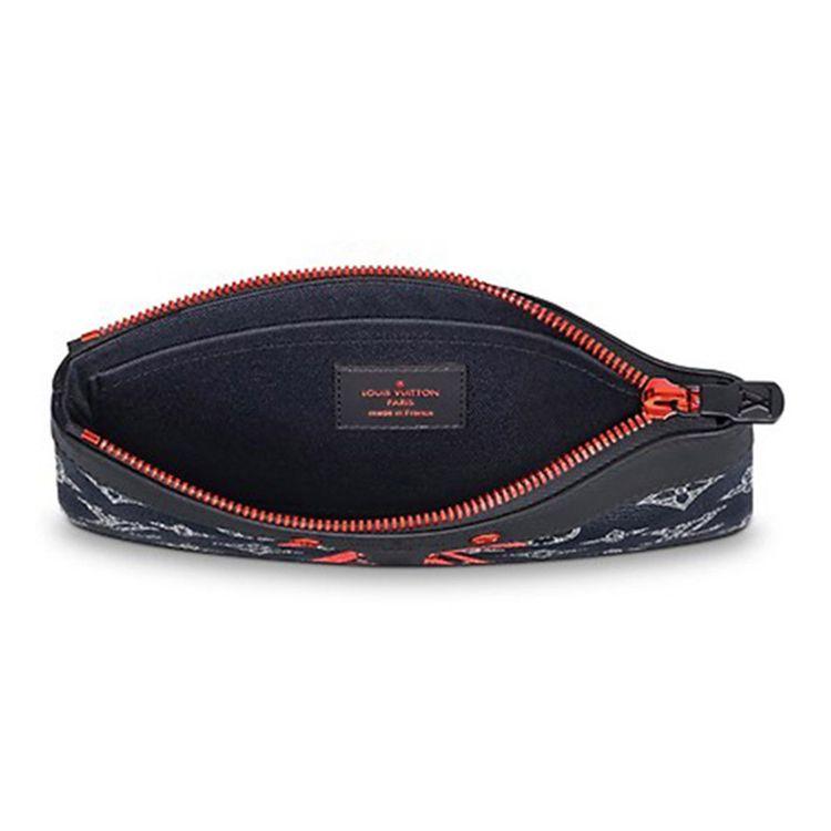 Louis Vuitton Upside Down Canvas Classic Monogram Avant-Garde Fashion Trendy Portable Clutch Men Clutch Blue M62898