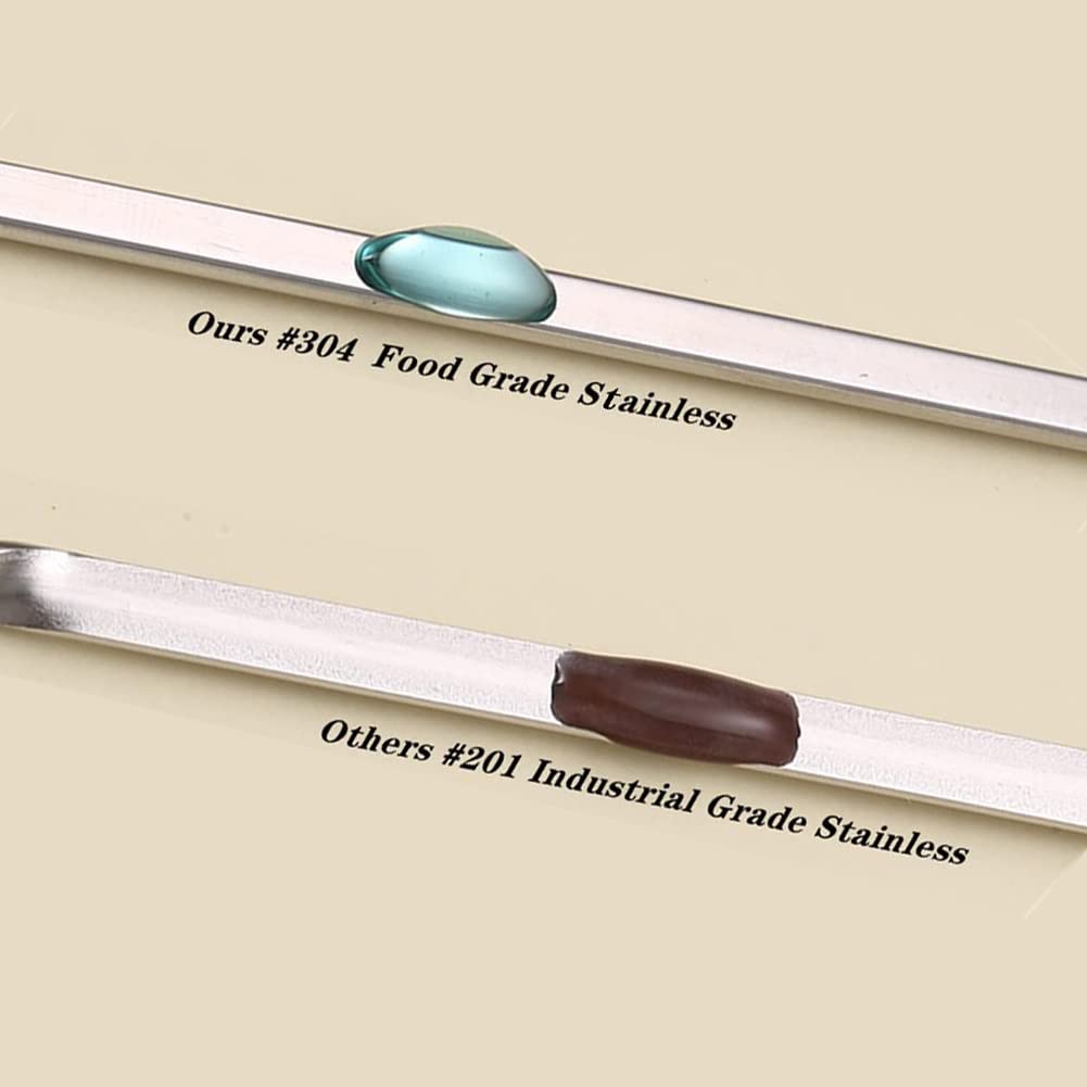 40 UNIDADES de Acero Inoxidable 304, 34.3 cm de Largo, Brochetas Planas para Barbacoa, Brochetas para Kebabs BBQ con Tubo de Almacenamiento Metálico, Reutilizables para Asar