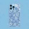 Light Blue White Lace phone case for iphone 17 case for iphone 17 pro max cover Glass for iPhone 17 16 15 14 13 12pm Pro Plus