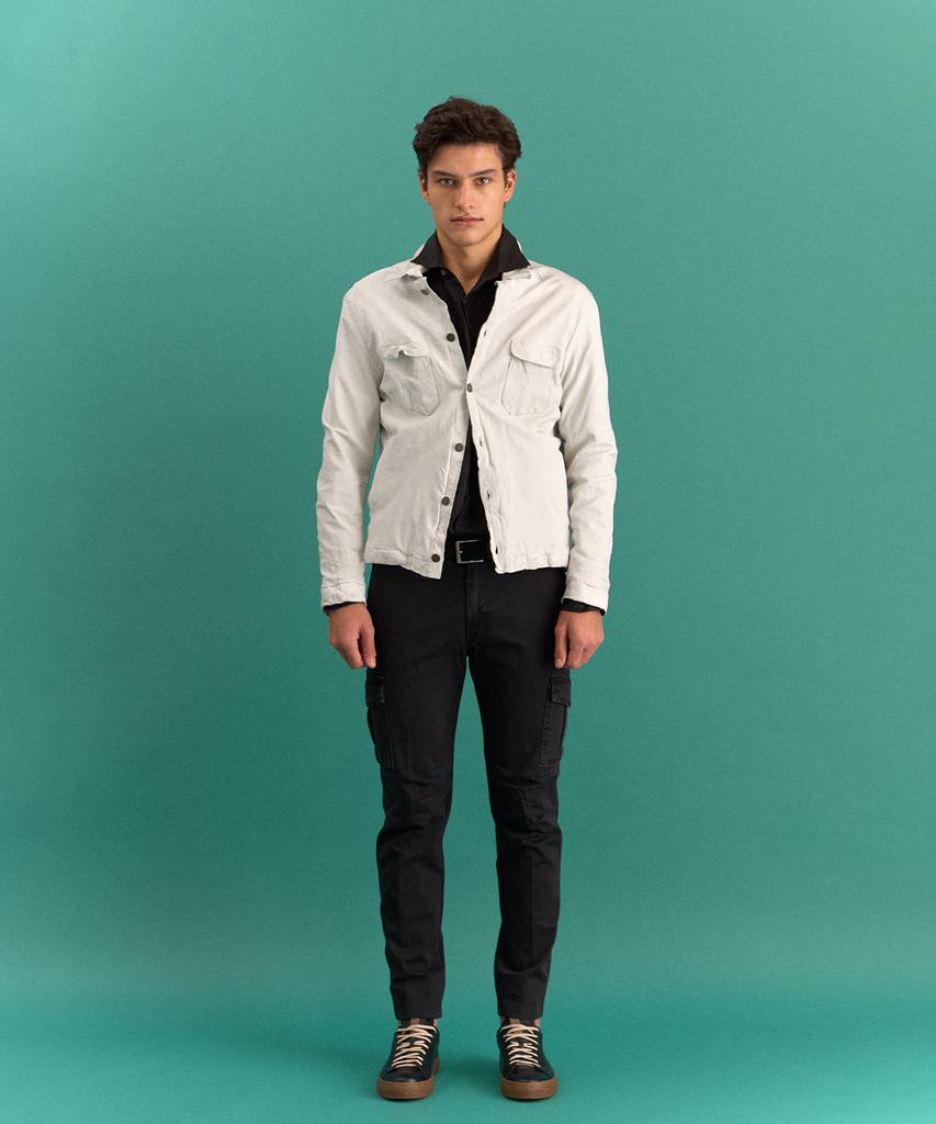 PANICALE Black Garment-Dyed Cotton Cargo Pants