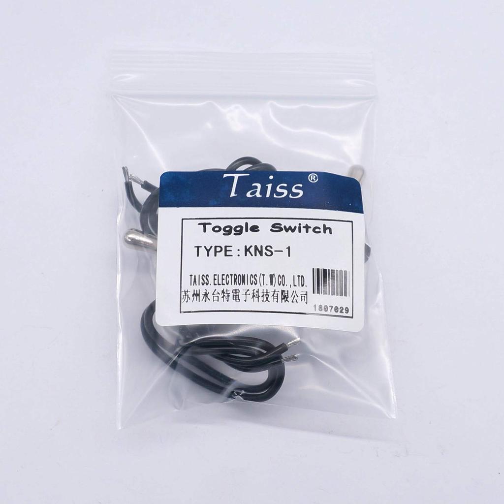 Taiss 2pcs Toggle Switch SPST 2 Position Latching ON/Off 6A AC 125V /10A DC 12V Toggle switches Incidental 5.2 inch Connect Wire Rocker Arm Switch