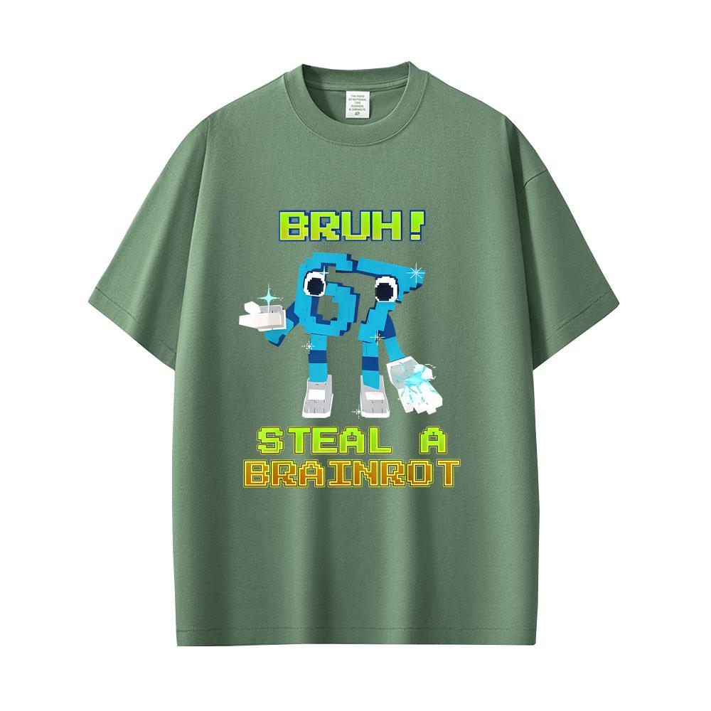 Funny Italian Brainrot Six Seven 67 Number Graphic Tshirt Bruh Steal A Bratnrot T Shirts Unisexs Women Casual Oversized Tshirts