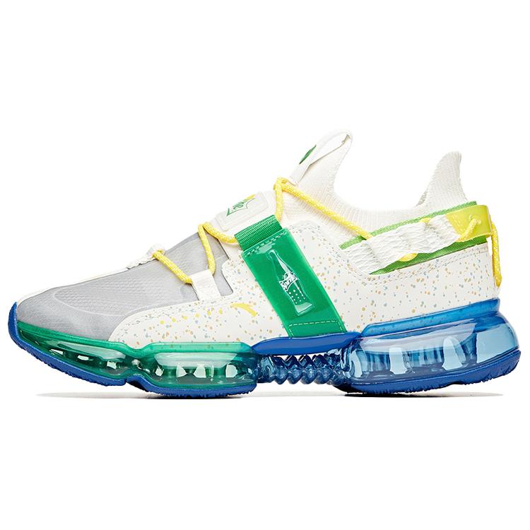 

New Anta Cushioned Slip-Resistant Abrasion-Resistant Breathable Low-Top Running Shoes Men s White Green Air Cushion Sports 112025530-4 40.5