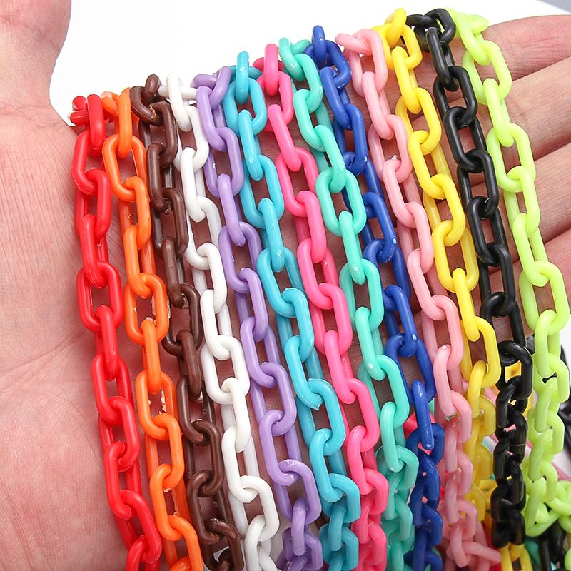 10Pcs/Lot 0.5m Colorful Acrylic Link Chain Keychains for Decoration Making Accessories DIY Necklace Bracelet Phone Chain Supply