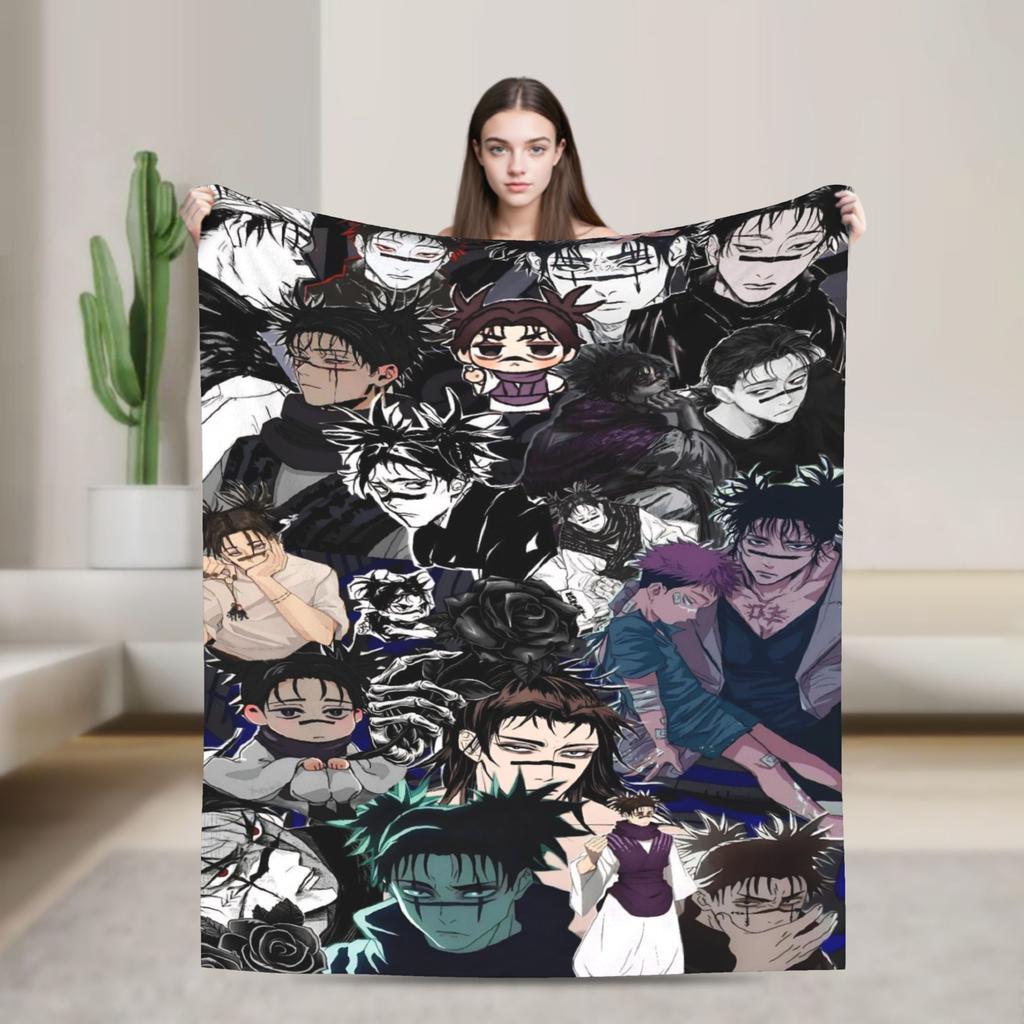 Choso Flannel Throw Blankets Kaisens Anime Blankets for Bed Couch Super Soft Bedding Throws
