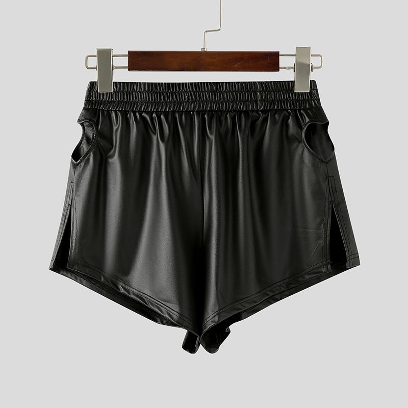 

INCERUN Женские Мужские Эластичная Талия Блестящие С Открытой Сзади Облегающие Мини Шорты L чёрный