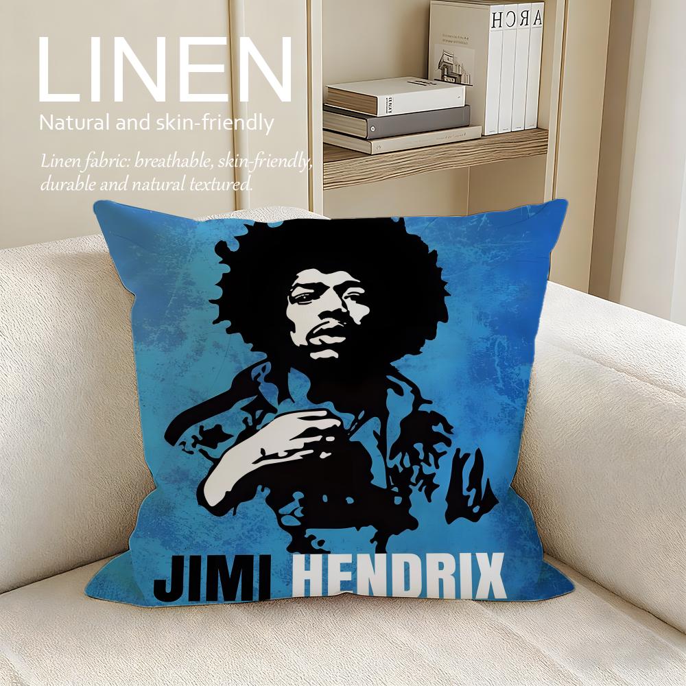 Music singer JJimi Hendrix Cushion Cover Pillowcase Set Pcs x x Breathable Washable Sofa Cushion Cover