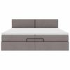 Ottoman Bed with Mattress Taupe 200x200 cm Fabric