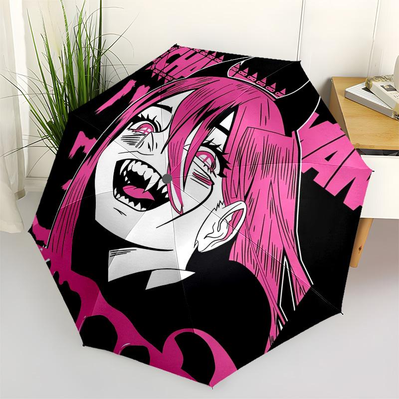 

1pc Chaos Reigns: Pink-Haired Deviless Umbrella with Plastic Handle,Suitable for All Seasons Home Travel Outdoor UmbrellaM1381