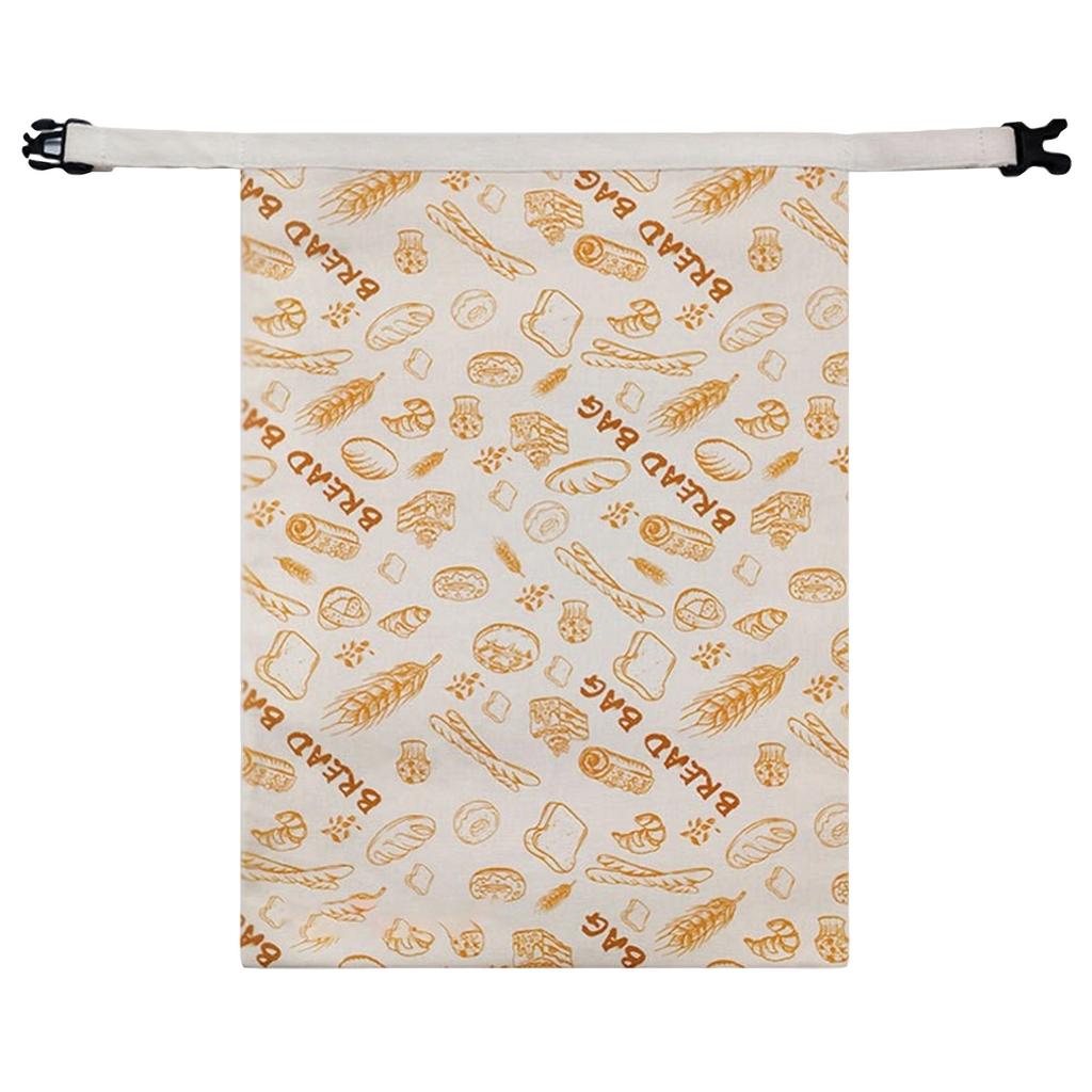 Reusable Bread Storage Bag Made of Food-Grade Fabric with Secure Buckle Closure for Freshness Preservation and Easy Storage of Baked Goods