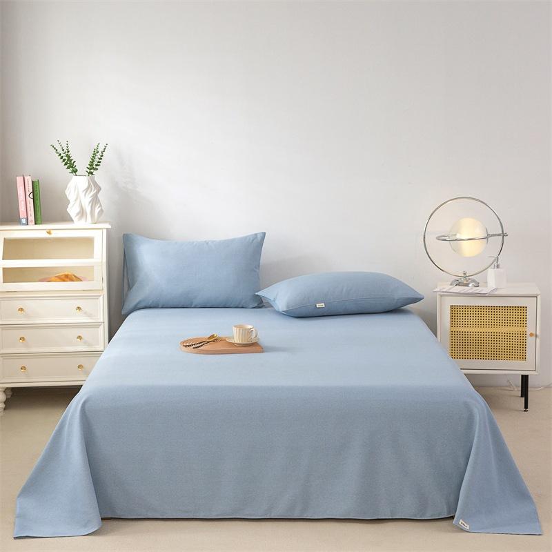Pure Cotton Thick Bed Sheet Single Piece Bedding Set For Students Dormitory Soft Cool Bed Sheets With Pillowcases 3 Piece Set