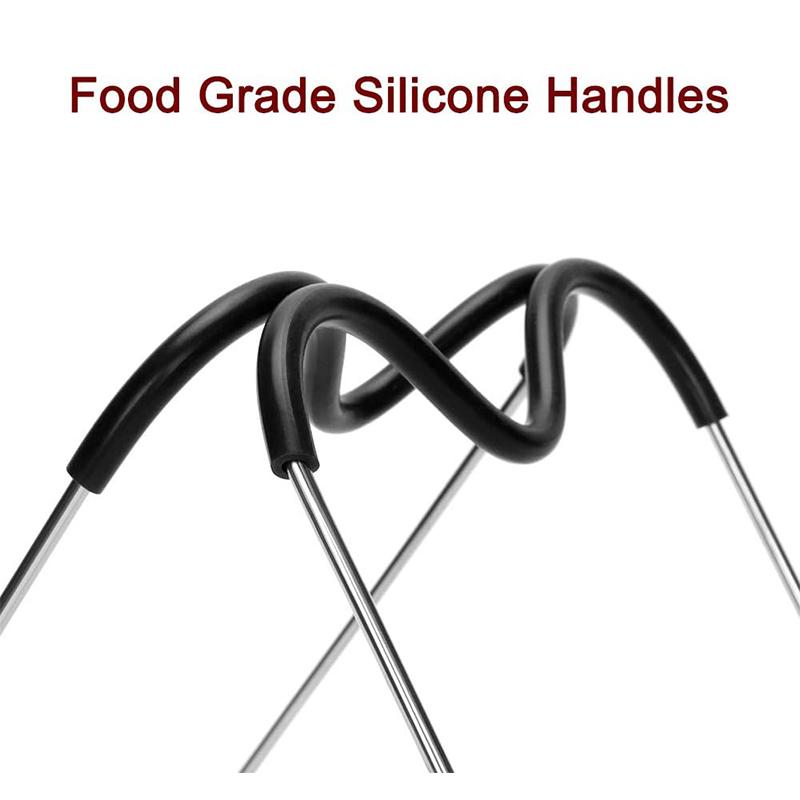 Steamer Rack Trivet with Heat Resistant Silicone Handles Stainless Steel Steam Rack Pressure Cooker Trivet JT429