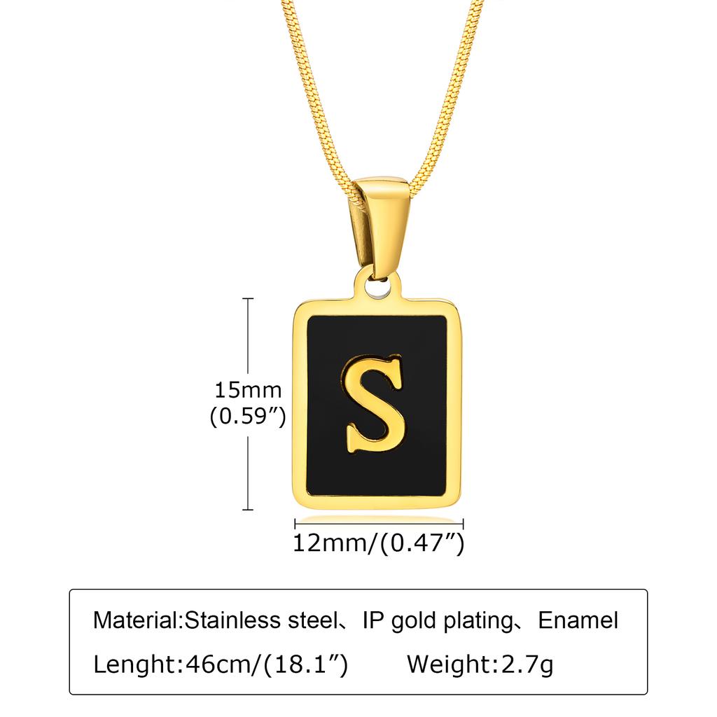 Letter Initial Pendant Necklace Women Stainless Steel Jewelry Alphabet Collar Birthday Party Mom Girlfriend Valentine's Day Gift