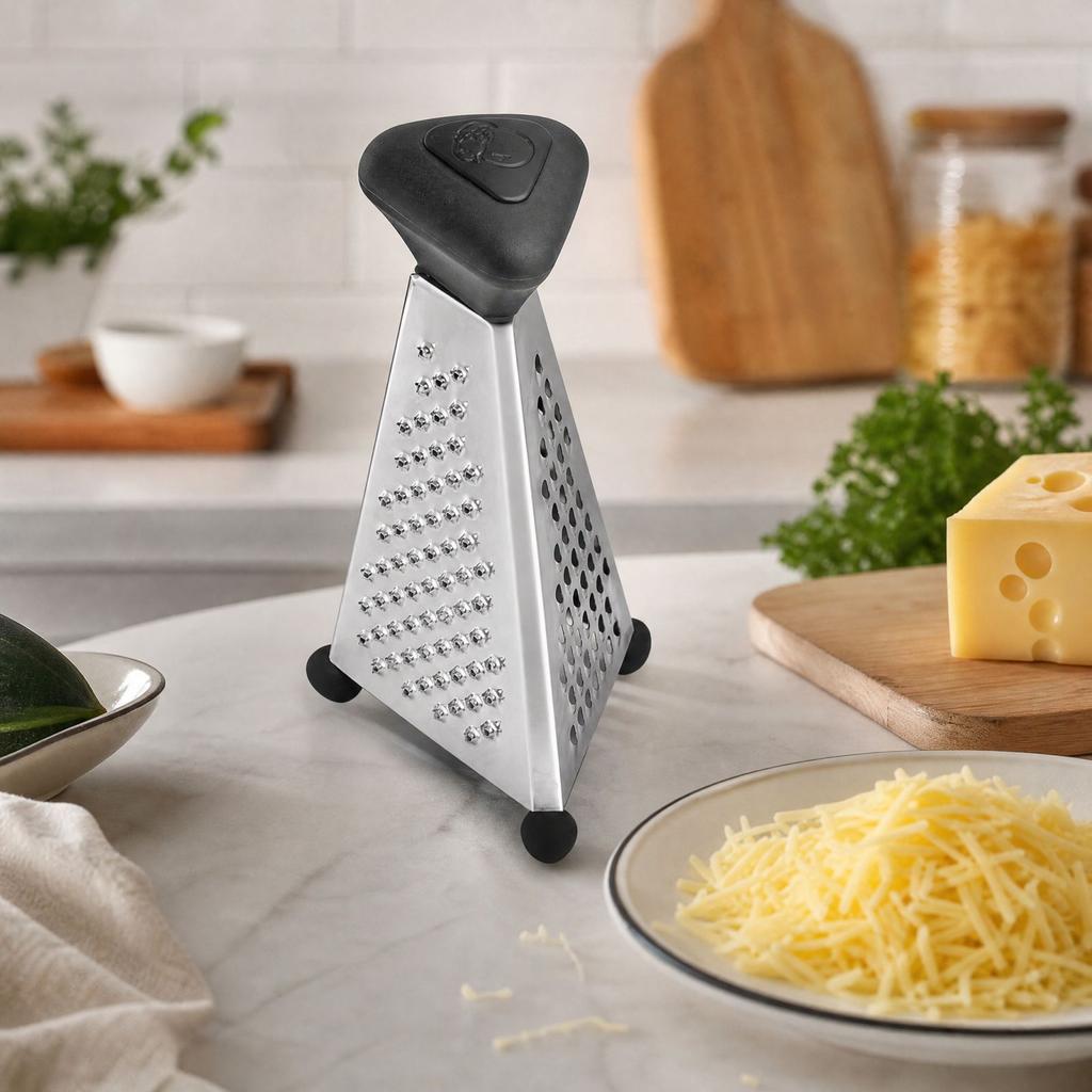 Stainless Three-Sided Grater for, Vegetables and Everyday Kitchen Use