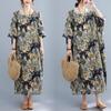 DIMANAF 2021 Plus Size Women Dress Vintage Floral Print Beach Holiday Summer Sundress Dress Loose Long Dress Oversize 5XL 6XL