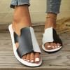 Large size color matching cool slippers women's summer flat bottom outside beach shoes Flat slippers