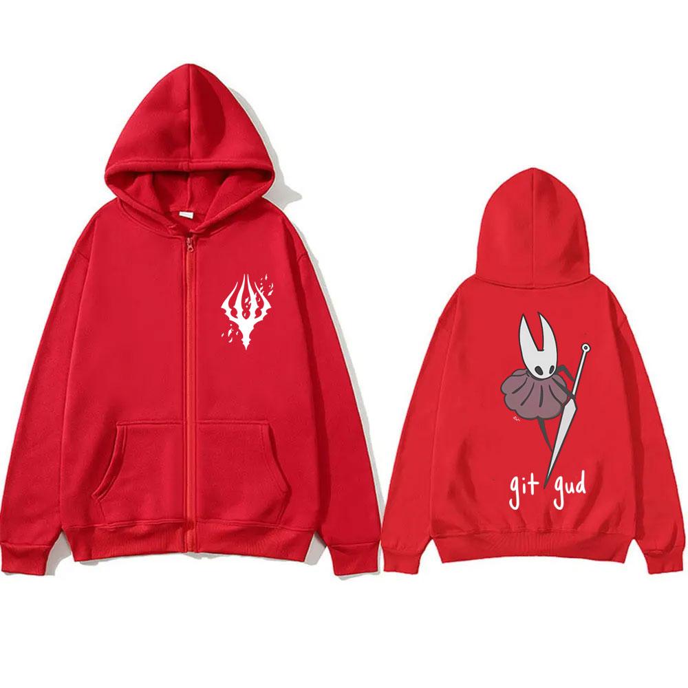 Game Hollow Knight Graphic Zipper Hoodie Men Women Unisex Fashion Casual Oversized Zip Up Jacket Coat Man Vintage Fleece Cotton Hoodies