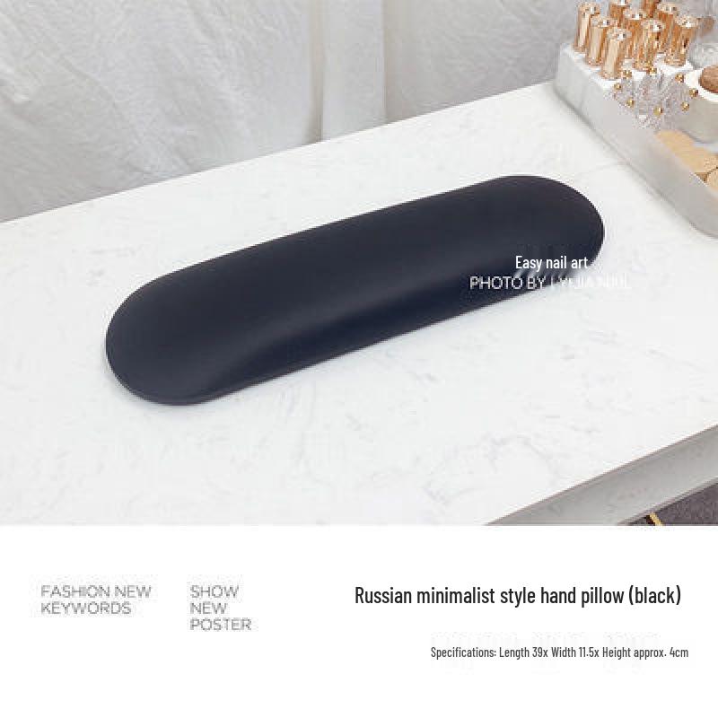 High-End Minimalist Russian Style Manicure Hand Rest Pad Set - Black, White, Gray Leather