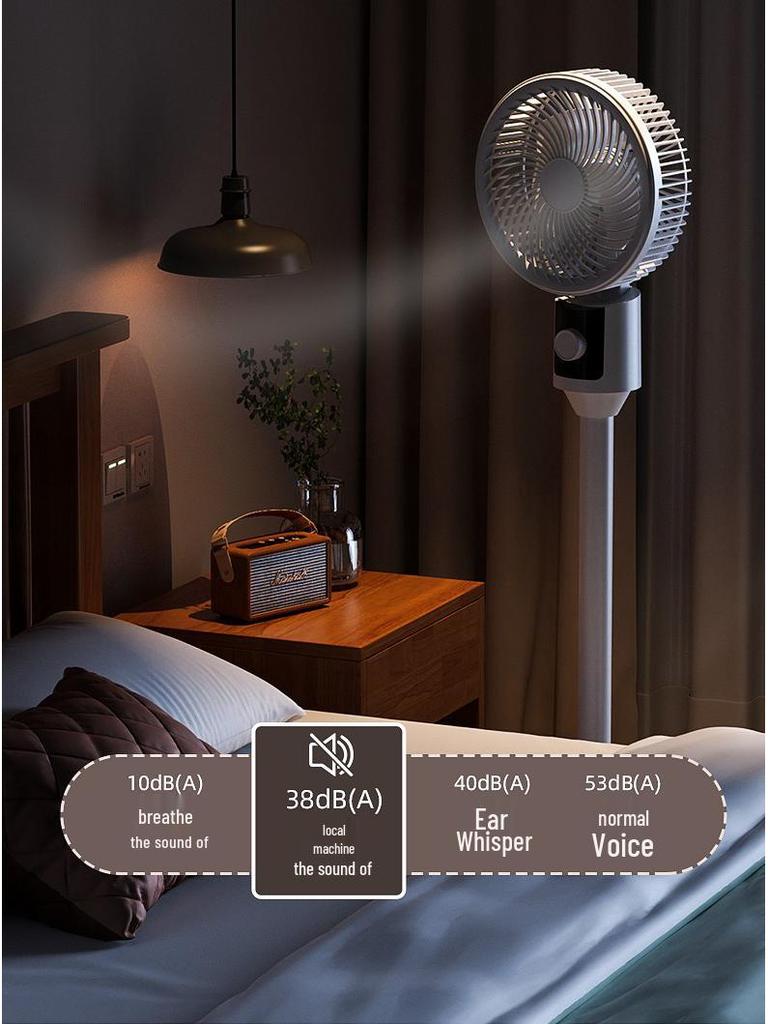 Smart Remote-Controlled Silent Floor Fan for Home and Dorm, Featuring Dual-Use Air Circulation and Low-Noise Operation