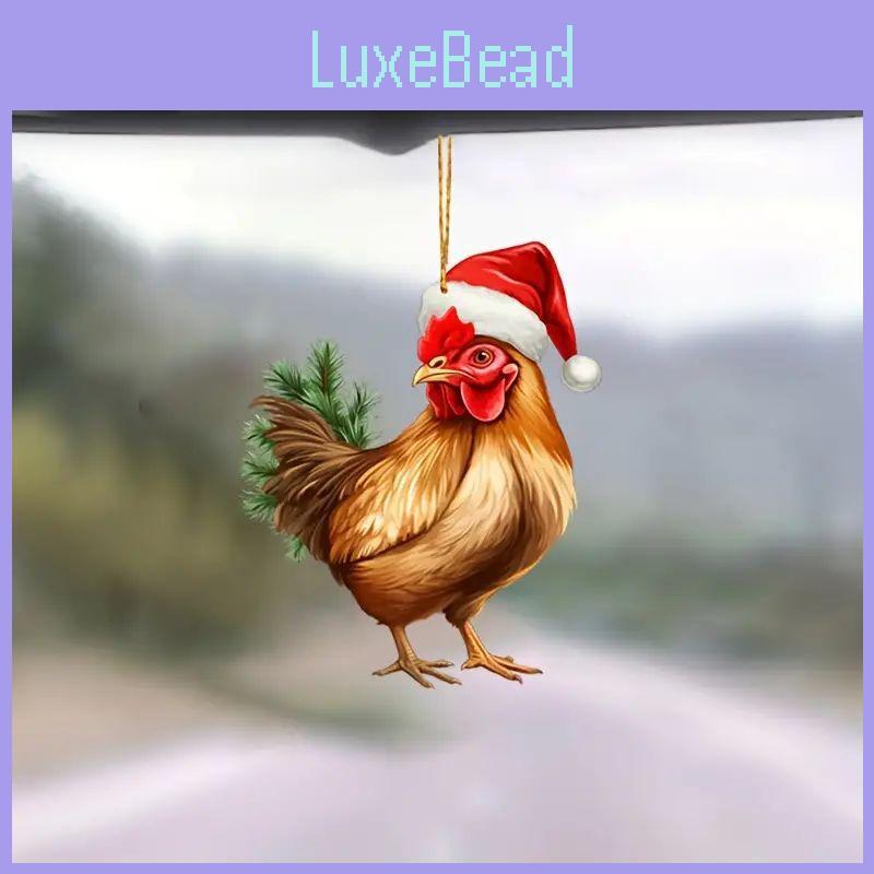 Einzigartiger Acryl-Hahn Weihnachtsbaum-Anhänger Zeigt Verspielten Cartoon-Stil Perfekt Für Festliche Dekoration