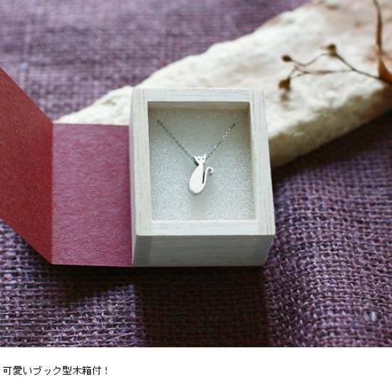 [cloud jewelry] Cloud Jewelry CN-1c White Cat Pendant Women's Necklace [Wooden Gift Box Included] Sterling Silver 925 cn-1c