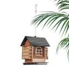 Outdoor Hanging Bird Food Feeder House Shape Metal Feeding Dispenser Double-layer Bird Food Cage For Attracting Wild Birds