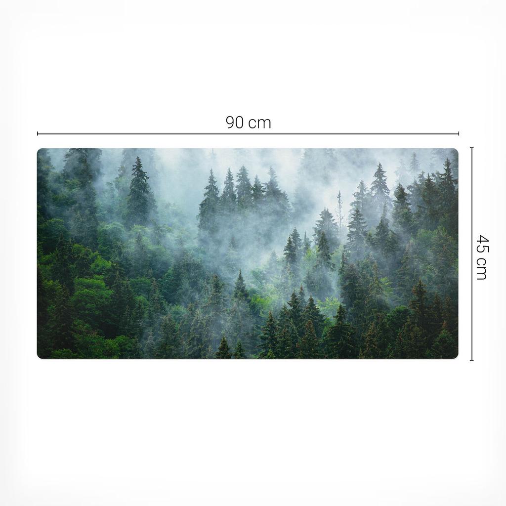 Wytrzymała Mata Antypoślizgowa Na Blat Biurka Mglisty Las Iglasty 90X45 Cm