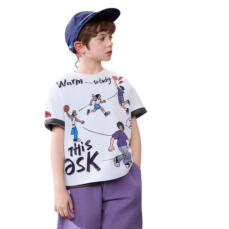 ASK JUNIOR Boys Quick-Dry Fashion Print T-Shirt 120