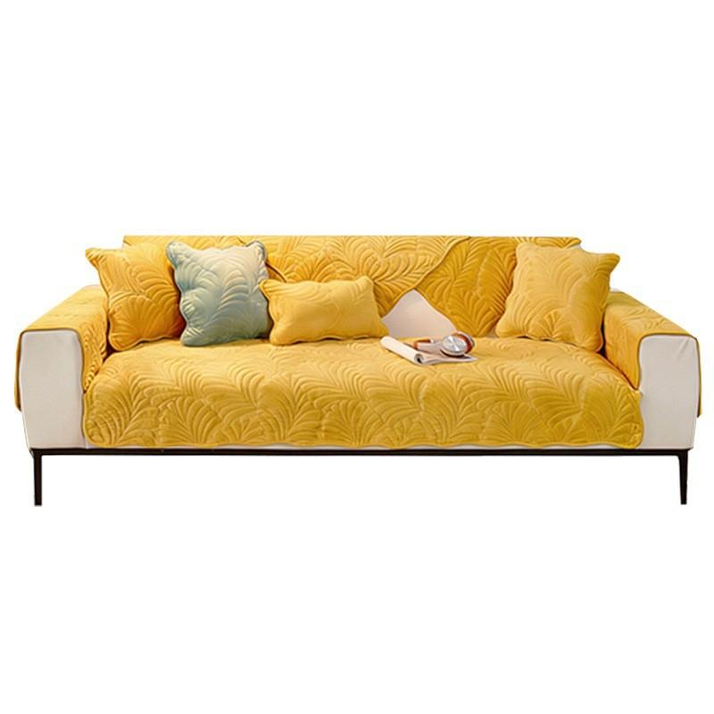Thick Milk Velvet Sofa Cover Leather Couches Non-Slip One-Piece Couch Cushion Winter 2026 Leaf