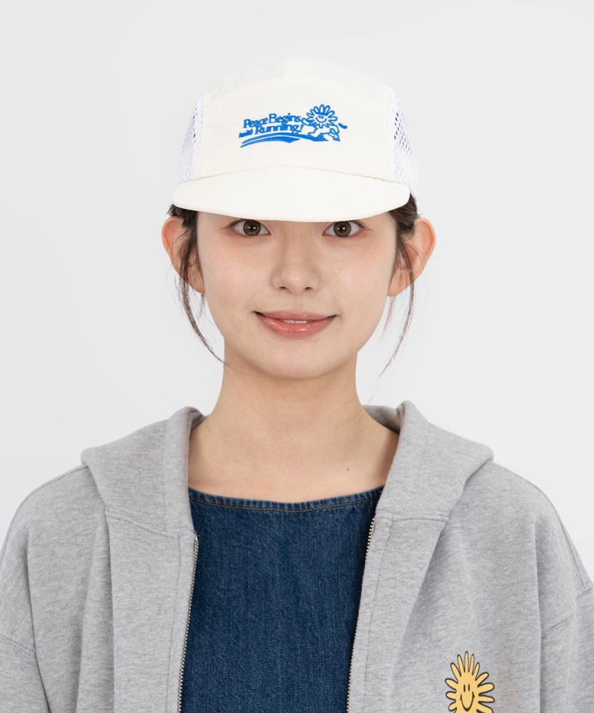 BIGWAVE COLLECTIVE Peace Runner'S Cap (Cream)