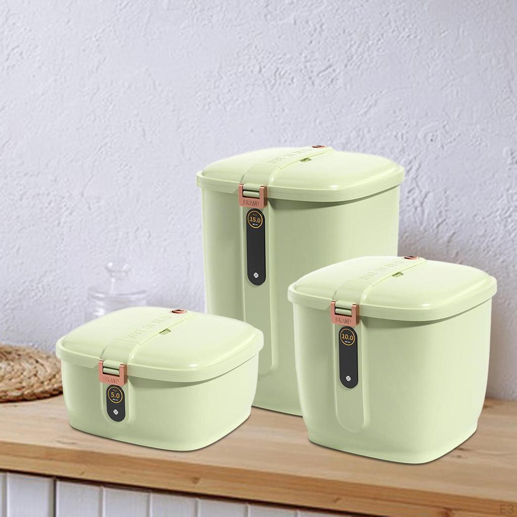 Grain Rice Container Flour Bin Airtight Household Pet Food Storage Box Sealed