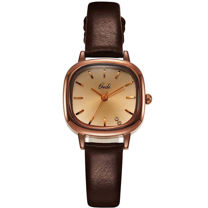 Watch Female Student Niche Design Light Luxury Simple Temperament Autumn And Winter Belt Small Dial Women'S Watch