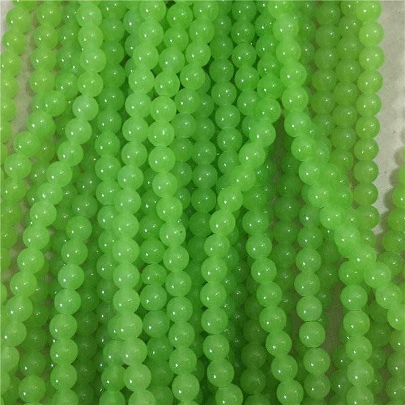 8MM Glossy Synthetic Jade Agate Glass Beads for Bracelets, Necklaces, Hairpins - Round Imitation Jade Loose Beads