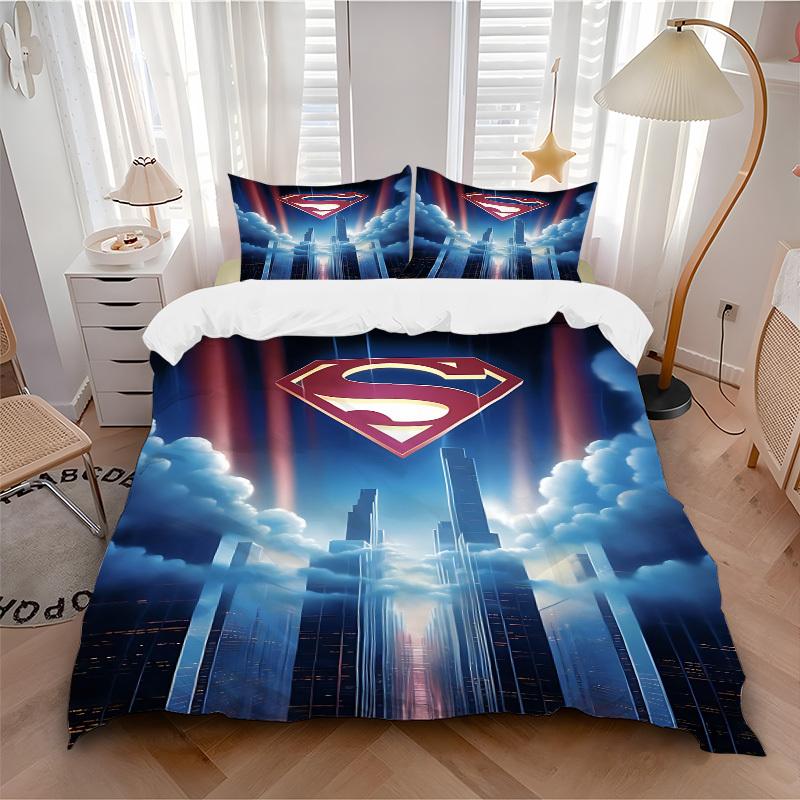 

3pcs Superhero Bedding Set, Soft Polyester Duvet Cover and Pillowcases Machine Washable Seasons all suitable & Guest Room Decor280 135x200cm