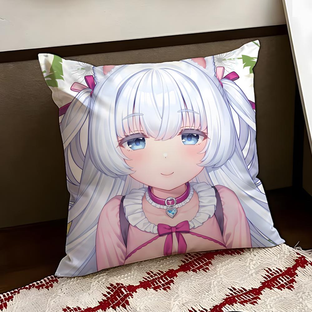 Anime NNekopara Cushion Cover Reversible Soft Durable Pillow Cover Home  Car MultiScene Use for Daily Comfort