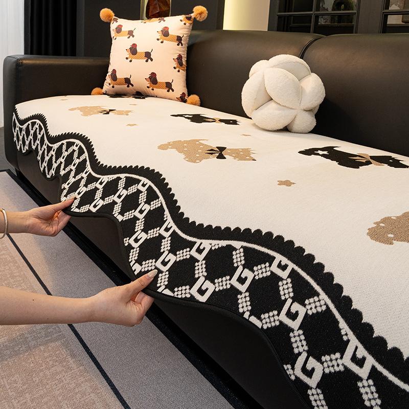 Neues Speziell geformtes Leder-Sofakissen, Universell für alle Jahreszeiten, Leichter Luxus, Hochwertiger Bezugsstoff, Gerade Reihe Einteiliges Sitzkissen