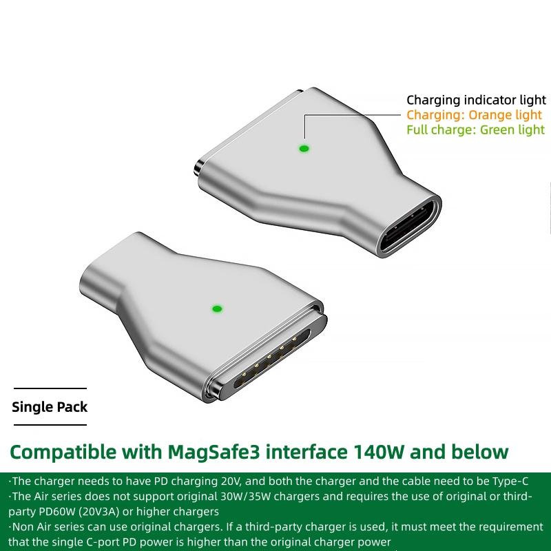 USB C to Magnetic 3 140W Charging Adapter Compatible with MacBook Pro 2023(M2,14/16 inch),Air 2022(M2),Pro 2021(M1,14/16 inch)